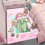 Kimetsu Akadeemia Mitsuri Kanroji Kunsti&otilde;pilase Teemaline Vaip Triibuline S&auml;rk Palett Pintsel Disain S&uuml;damekujulised Mustrid Anime Vaip T&uuml;drukute Tuba 120X160CM