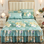 Korea stiilis tepitud pitsist printsess voodiseelik &ndash; paksendatud siidist harjatud tolmukindel voodikate 120*200cm Quilted Bed Skirt