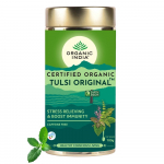 Organic India Tulsi Original Lahtine Lehtedega Taimetee 100 g Pakk L&otilde;&otilde;gastumiseks Igap&auml;evaseks T&otilde;mbamiseks Ja Looduslikuks Aroomikogemuseks