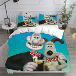 Wallace & Gromit Voodipesukomplektid Tekk Tekikott Voodikate Tekikott Padjap&uuml;&uuml;r 2-3 Osalised Komplektid Laste T&auml;iskasvanu Suurused EU Single 135x200cm white