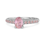 Roosa Topaas Pav&eacute; R&otilde;ngas Classic Statement Ring - 925 Sterling H&otilde;be 6