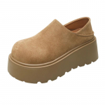 Mood 2025 Uus disainer Naiste slip-on mokassiinid Vintage platvormtallaga T&ouml;&ouml;kingad Suede Daamide kingad Nahast K&otilde;ndimiskingad Vabaaja K&otilde;rgust suurendavad pl&auml;tud 35 khaki