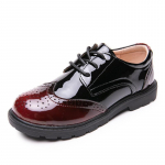 Lastejalatsid Poistele Ehtsad Nahast Jalatsid Lastele Pulmad Kooli Etendus Pidulikud Korterid Kerged Klassikalised Mustad Laste Loaferid Mokassiinid 26(insole 16.7cm)