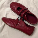 Moodsad Balleriinad Kingad Naiste Tossud Vabaaja Br&auml;nd 2025 Trend Kevad Uus Burgundia Retro Nahast Mary Jane Disain Sport Zapatos Mujer 35 punane
