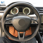 Auto rooli kate Skoda Octavia Superb Fabia Citigo Roomster 2013 jaoks- Rapid Yeti Kodia perforeeritud mikrokiud Type B blue line