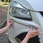4 tk kroomitud esiosa tagumine auto kaitseraua nurga kaitseriba kriimustusvastane kate kokkup&otilde;rkevastane kleebis auto dekoratsioon
