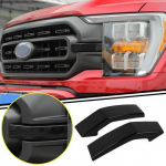 Black Front Bumper Headlight Grille ert Cover Trim Bezel For + Ford F150