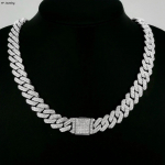 14mm Kuuba l&uuml;lidega kett meestele H&otilde;bedane/Kuldne Iced Out Kivist Miami kaelakee Choker naistele karp-pandlaga Hip Hop 60cm