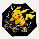 1 tk Pikachu Automaatselt Avanev/Sulev Kokkupandav Kaasaskantav Vihmavari 8-ribilise konstruktsiooniga Naistele/Meestele, Aastaringselt kasutatav a0901056