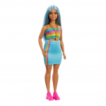 Barbie Fashionista Vikerkaare topiga nukk Vanused HRH16 Riietamine ja Maja, 3+, Roheline,