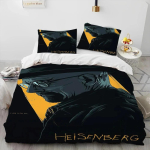 3D Breaking Bad Walter Hartwell Tekikott Voodipesukomplekt Tekikott Voodikomplekt Tekikate Padjap&uuml;&uuml;rKuningas Kuninganna Suurusega Voodipesukomplekt Laps AU Single(140*210cm)3pcs black