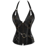 T&auml;iskasvanutele m&otilde;eldud keskaegne viikingite piraadikost&uuml;&uuml;m naiste gooti r&uuml;&uuml;tlikorsett Halloweeni cosplay Steampunk nahast p&auml;itsed vest metallist kuuri S black
