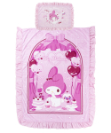 MORIPiLO Sanrio Ruffle tekikott ja padjap&uuml;&uuml;ride komplekt Melody Pehme Virsik &Uuml;heinimese Armas 426117 (Minu nahk), Suurus, Roosa, 150x210cm, Ese,