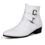 Kvaliteetsed Meeste Saapad Platvormsaapad Disainerkingad Meeste Mood K&otilde;rged Nahksaapad Retro Ankelsaapad Meestele Botas Para Hombre 47 white