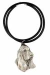 Basset Hound II - Necklace with dog, silver-plated pendant for dog fan, unique jewelry by Art-Dog brand h&otilde;be