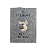 French Bulldog, Frenchie - Dog passport case, document case, gift for the traveller from the Art-Dog brand