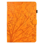 Samsung Tab A8 Tahvelarvuti&uuml;mbris 10,5 tolli Reljeefne Puu Raamat Rahakott Statiivikate Funda Galaxy Tab A8 10.5 SM-X200 X205 X207 &Uuml;mbrise jaoks Tab A8 (10.5 inch) oranž