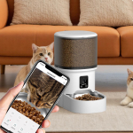 4L WIFI Nupuga Automaatne Kassitoitja Intelligente Kasside ja Koerte Lemmikloomatoitja Nutikas Lemmikloomakassitoidu Automaatne Jaotur Lemmikloomatoitja(Ei sisalda 5V 1A pistikut) L&4L