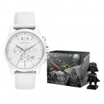 ARMANI EXCHANGEAE K&auml;ekell Kvartsmehhanism Silikoonrihm Valge sihverplaat Unisex AX1325 Darth Vader Gift Box