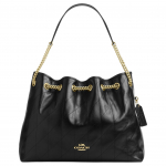 K&auml;ekott Coach Evelyn 34, tepitud detailidega, nahast, &otilde;lakott naistele, must CDR00-IMBLK Basic Set (Bag+Dust Bag)