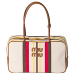 Miu Miu Beau L&otilde;uend Logoga Triibuline K&auml;e-&Otilde;lakott Naiste k&auml;ekotid Beež Tumehall 5BB163_2IBC_F061W_V_OOO Basic Set (Bag+Dust Bag)
