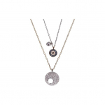 Swarovski kurja silma kahekordse ripatsiga kaelakee Naiste kaelakee 5272243 Box (Random Color)