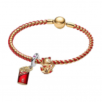 Pandora Originaaldisain Rikkusekass 925 H&otilde;be Kuupmeetriline Tsirkoonium K&auml;ev&otilde;ru Unisex K&auml;ev&otilde;ru Punane Kuld ZT3352 Box,16