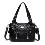Naiste suur mahutavusega pehmest nahast k&auml;ekott, Vintage leopardimustriga &otilde;la-crossbody kott, Mitmetaskuline vabaaja kott igap&auml;evaseks t&ouml;&ouml;le k&auml;imiseks, Moodne beež