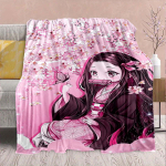 Demon Slayer Anime flanelltekk - Pehme soe, ideaalne diivanile, voodipesuks, telkimiseks, reisimiseks, kontorisse, kodukaunistuseks -QJY 130x150cm