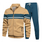 Meeste Spordidress S&uuml;gistalvine Meeste Komplekt Br&auml;ndi Spordikost&uuml;&uuml;m Jakk+P&uuml;ksid 2-osaline komplekt Mood vabaaja dressi&uuml;likond Meeste riided M
