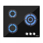 Gaasipliidiplaat - ISEASY - MGBG-603 - 3 tsooni - Karastatud klaas - Must