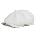 BOTVELA Meeste Newsboy Gatsby M&uuml;ts 100% Puuvill Vintage Lame Ivy S&otilde;idu Taksojuhi M&uuml;ts 62cm valge
