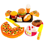 M&auml;nguasjad Taldrik Simulatsioonitoit M&auml;nguk&ouml;&ouml;k J&auml;&auml;tis Hamburger Praad Pizza Kiirtoidukomplekt M&auml;ngimine T&uuml;drukute M&auml;ngud Laste Kingitus yellow