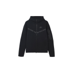 Nike Sportswear NSW Tech Fleece lukuga jakk Aasia suuruses 'Must' Meeste CU4490-010 S black