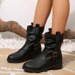 Retro Naiste V&auml;lismoe Keskmise s&auml;&auml;rega Saapad &Uuml;mar nina Uued Talvised Nahast Saapad Moodsad Naiste Suured Kingad Zapatos De Mujer 36 must