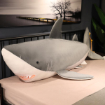 60-130cm hiiglaslik piraajakala pehmed m&auml;nguasjad pehmed t&auml;idisega vaalad kawaii ookeani loomad nukud pehmed m&auml;nguasjad padjad lastele t&uuml;drukutele kingitused dekor 60cm hall v&auml;rv