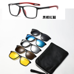 5-in-1 magnetiline klipiga retseptiprillid TR90 spordiprillid polariseeritud m&uuml;oopiap&auml;ikeseprillid unisex peegeldusvastased s&otilde;idu- ja lugemisprillid Original Lenses black