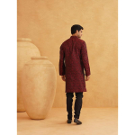 SOJANYA (Alates Meeste Jacquard Siidist AINULT Pikk Kurta 2XL vaarika