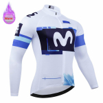 Movistar Talvine Soe Termiline Fliisikomplekt Jalgrattariided Jalgrattas&auml;rk Spordiriided Hispaania MTB Rattariided Maillot Ciclismo Hombre M blue
