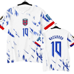 Meeste Norra rahvuskoondis Haaland M&auml;ngija Edition Dry Fit L&uuml;hikeste varrukatega T-s&auml;rk Spordiklassika T-s&auml;rk XXL 120-140 cm