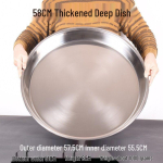 Roostevabast terasest s&uuml;vendatud serveerimisalus - 36-58cm &uuml;mmargune kalaplaat Deepened Stainless Steel Cake Plate