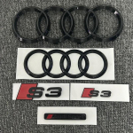 AUDI S3 4R&otilde;ngaga logo ABS Must Auto Kapott Esiv&otilde;re Embleem Tagumine Pagasiruumi M&auml;rk Kleebis S3 Embleem Audi Sport Kleebis S3 jaoks 2010-2020