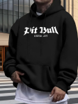 Vabaajaline fliisist kapuutsit dressipluus Pit Bull Berlin graafilise tr&uuml;kiga - Elav punane M black