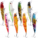 8 tk kalap&uuml;&uuml;gi landid 10,5 cm 14G konksudega s&ouml;&ouml;t P&uuml;&uuml;gitarbed k&otilde;va kunstlant Voobleer Minnow mitmev&auml;rviline