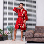 2tk Meeste kimono satiin hommikumantel Faux siidist pidžaama magamisriided &Ouml;&ouml;r&otilde;ivad kleit + l&uuml;hikesed p&uuml;ksid L