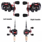 Kalastusrull S&ouml;&ouml;t Kalastusrull 6,3:1 &uuml;lekandearv roostevabast terasest p&uuml;&uuml;girull kalastustarvete jaoks left punane/must