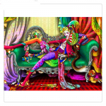 Teemantmaaling T&auml;is&uuml;mmargune teemanttikandid Kloun Kuninganna Rhinestone DIY Mosaiic Kodukaunistus 20X30CM