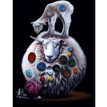 5d teemantmaaling lamban&ouml;&ouml;b teemant alpaka pilt kivist tikandist mozaiki ristpistes 20X30CM