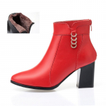 Naiste poolsaapad ehtsast nahast naiste moesaapad punase terava otsaga kivist talvesaapad 38 punane