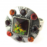 Les Tr&eacute;sors De Lily [D3905] - Bague Cr&eacute;ateur 'Les Souvenirs du Pass&eacute;' Rouge punane